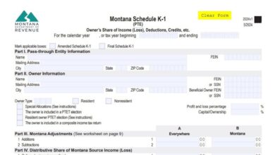 Montana Schedule K-1 (Form PTE) 9 Montana Schedule K 1 Form PTE