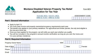 Montana Disabled Veteran Property Tax Relief Application Form 23 Montana Disabled Veteran Property Tax Relief Application Form