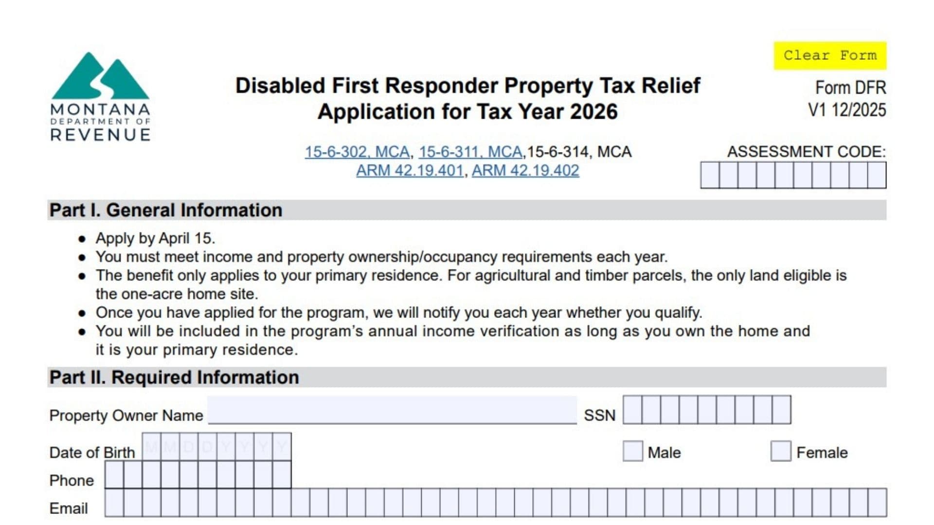 Montana Form DFR 1 Montana Form DFR