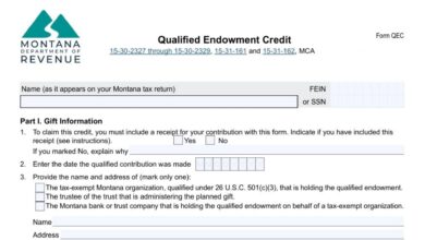 Montana Form QEC