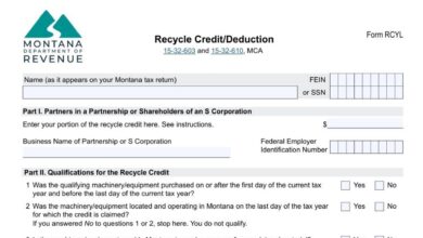 Montana Form RCYL