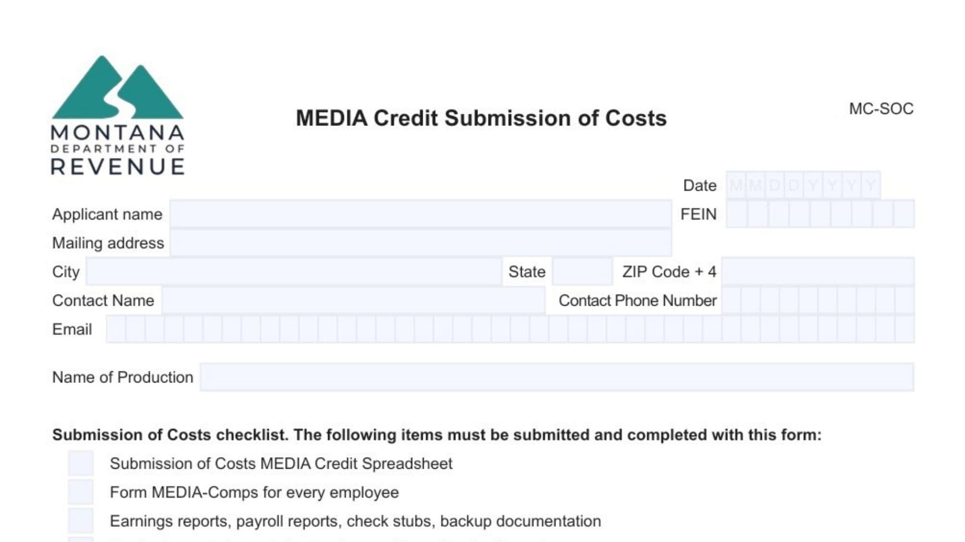 Montana MC-SOC Form