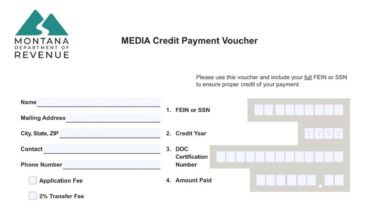 Montana MEDIA Credit Payment Voucher Form