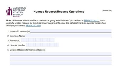 Montana Nonuse Request/Resume Operations Form 285 Montana Nonuse RequestResume Operations Form