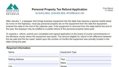 Montana Personal Property Tax Refund Application Form 21 Montana Personal Property Tax Refund Application Form