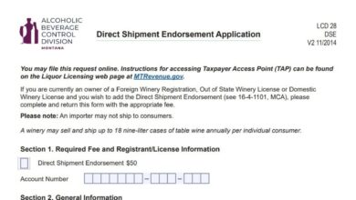 Montana Direct Shipment Endorsement Application Form DSE 9 Montana Direct Shipment Endorsement Application Form DSE
