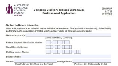 Montana Domestic Distillery Storage Warehouse Endorsement Application Form DDWHAPP 7 Montana Domestic Distillery Storage Warehouse Endorsement Application Form DDWHAPP