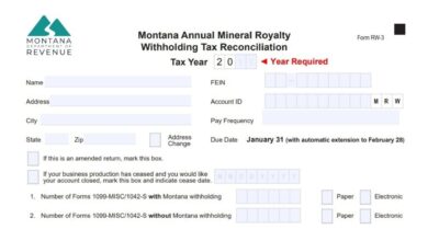 Montana Form RW-3 9 Montana Form RW-3