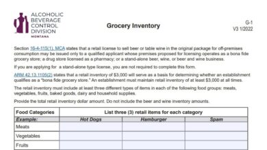 Montana Grocery Inventory Form G-1 5 Montana Grocery Inventory Form G-1