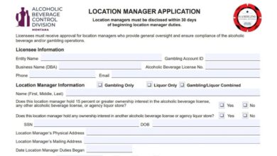 Montana Location Manager Application Form 30A