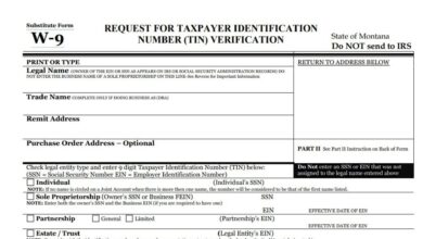 Montana Substitute Form W-9