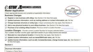 Montana eStop Master Application Form
