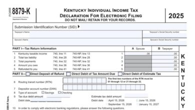 Kentucky Form 8879-K