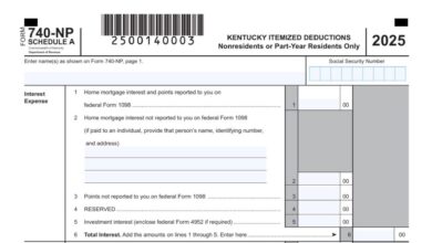 Kentucky Schedule A (Form 740-NP)