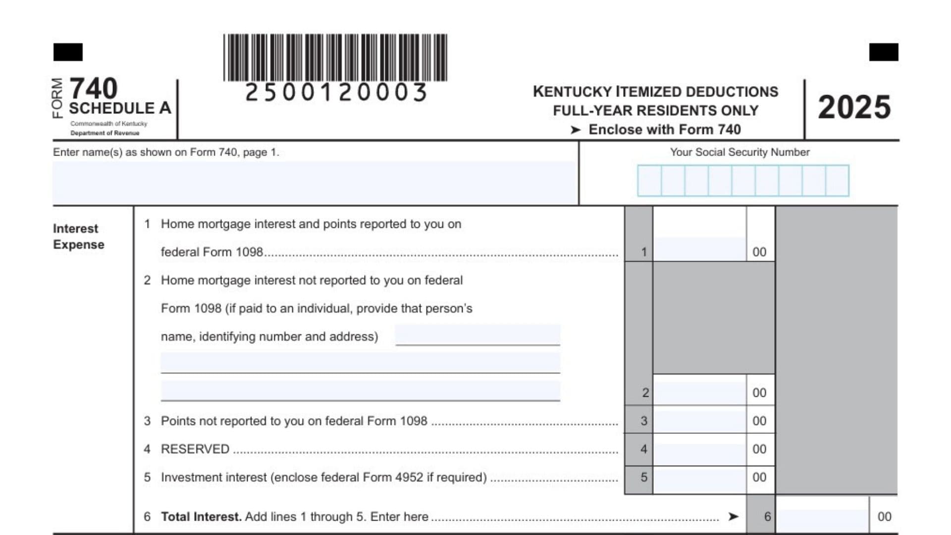 Kentucky Schedule A (Form 740)