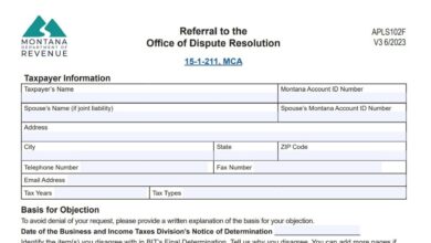 Montana Referral To The Office Of Dispute Resolution Form (APLS102F)