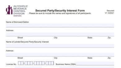 Montana Secured PartySecurity Interest Form