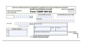 Kentucky Form 740NP-WH-ES-3 Instructions 2025 - 2026