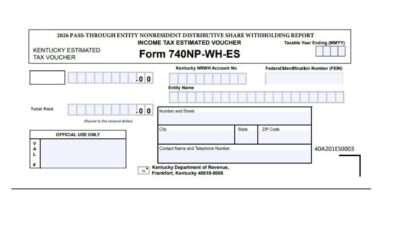 Kentucky Form 740NP-WH-ES-3 Instructions 2025 - 2026