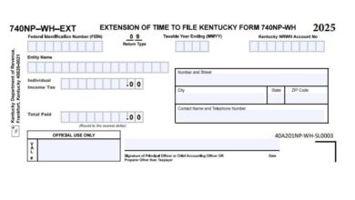 Kentucky Form 740NP-WH-EXT