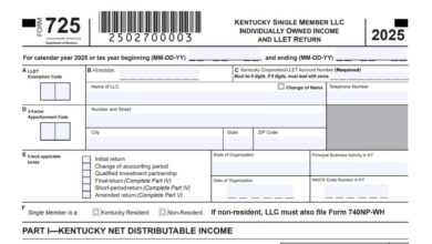 Kentucky Form 725