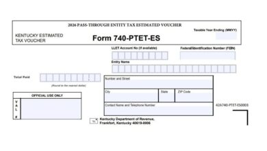 Kentucky Form 740-PTET-ES 1 Kentucky Form 740-PTET-ES