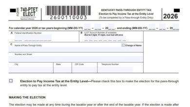 Kentucky Form 740 PTET ELECT