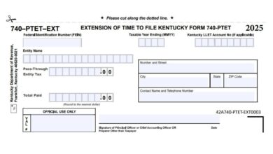 Kentucky Form 740-PTET-EXT