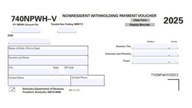 Kentucky Form 740NPWH-V 1 Kentucky Form 740NPWH-V