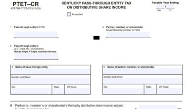 Kentucky Form PTET-CR