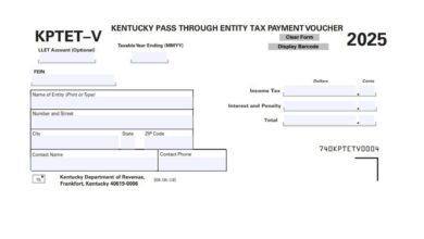 Kentucky Pass Through Entity Tax Payment Voucher 1 Kentucky Pass Through Entity Tax Payment Voucher
