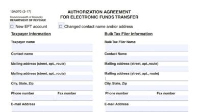 Kentucky Form 10A070