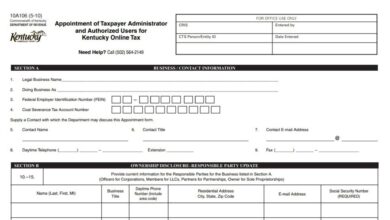 Kentucky Form 10A106 1 Kentucky Form 10A106