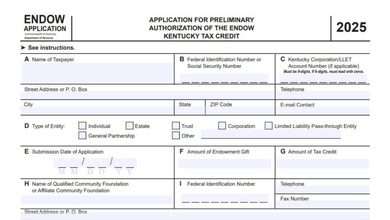 Kentucky Endow Tax Credit Application