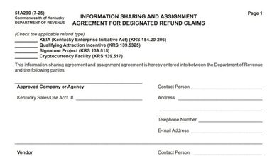 Kentucky Form 51A290 1 Kentucky Form 51A290
