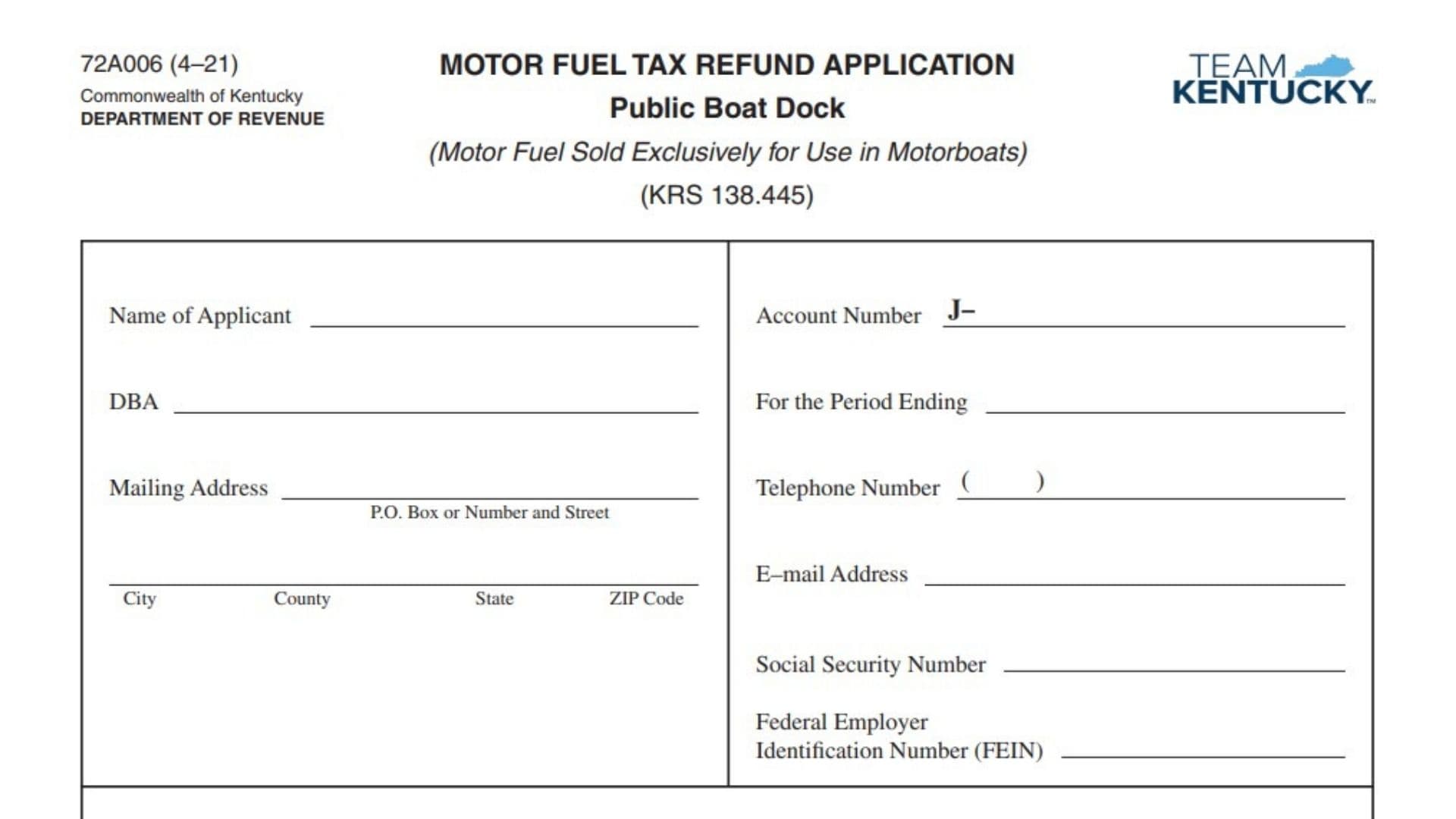 Kentucky Form 72A006 1 Kentucky Form 72A006