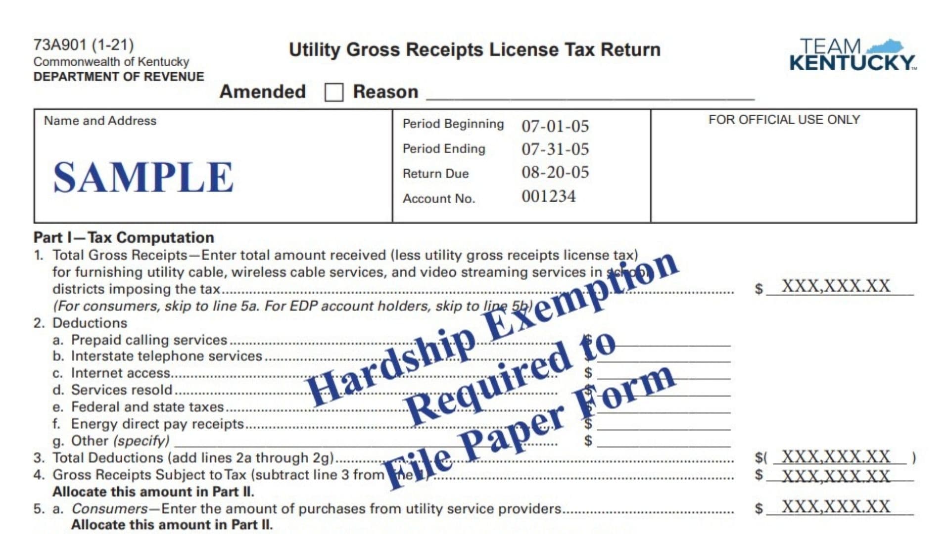 Kentucky Form 73A901 1 Kentucky Form 73A901