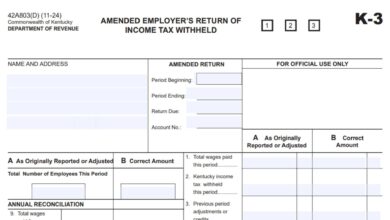 Kentucky Form K-3