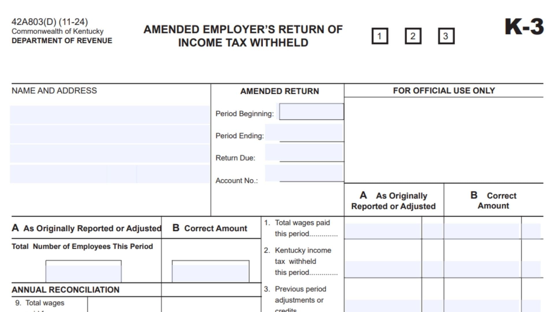 Kentucky Form K-3 1 Kentucky Form K-3