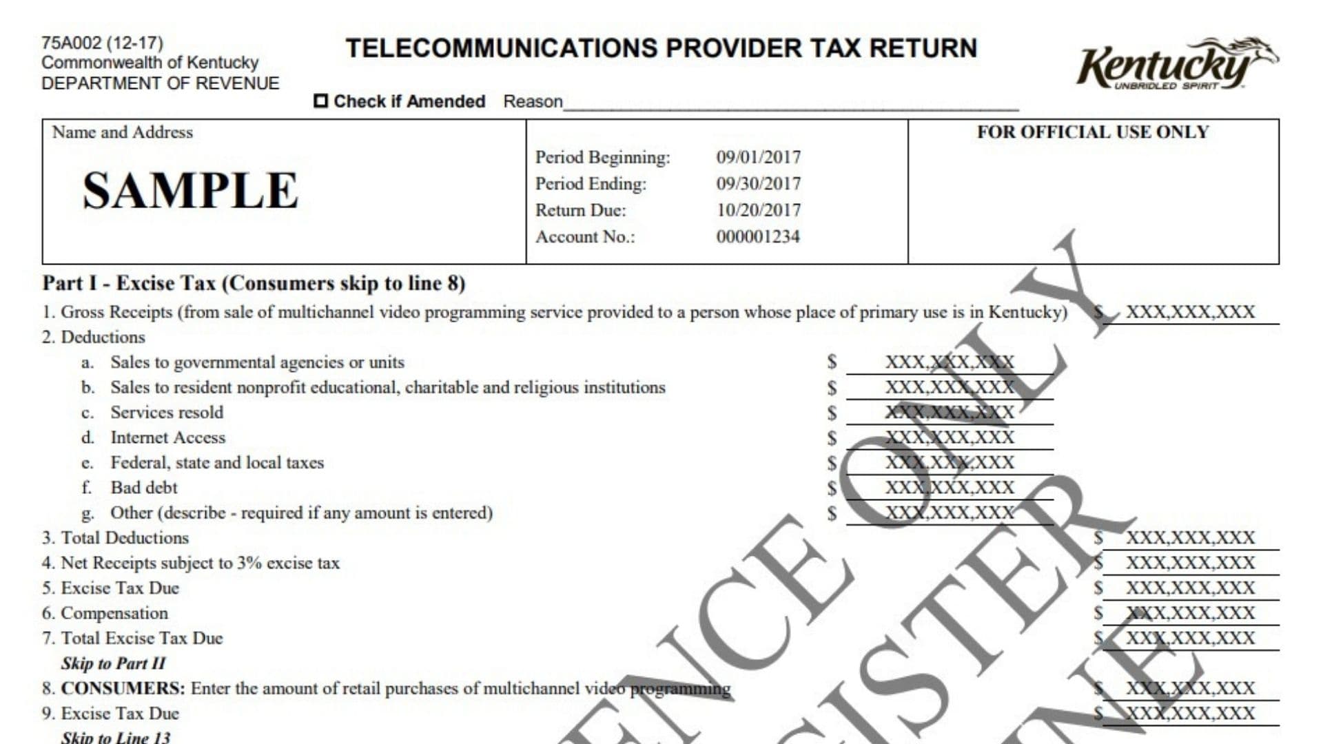 Kentucky Telecommunications Provider Tax Return 1 Kentucky Telecommunications Provider Tax Return