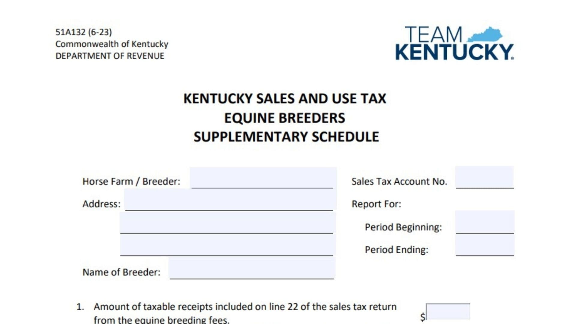 Kentucky Form 51A132 1 Kentucky Form 51A132
