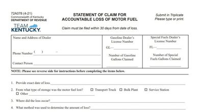 Kentucky Form 72A078