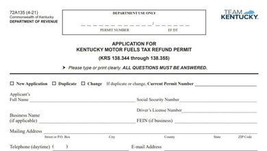 Kentucky Form 72A135