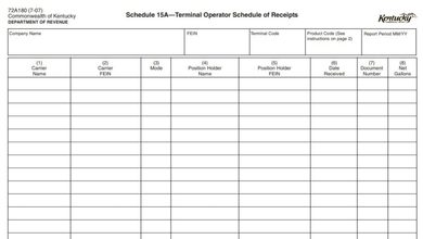 Kentucky Form 72A180 Schedule 15A 7 Kentucky Form 72A180 Schedule 15A