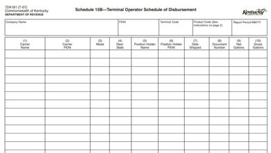 Kentucky Form 72A181 Schedule 15B 3 Kentucky Form 72A181 Schedule 15B