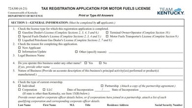 Kentucky Form 72A300