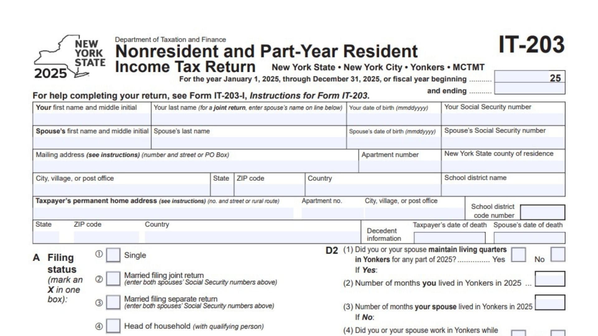 New York Form IT-203