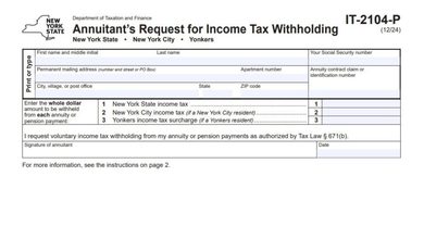 New York Form IT-2104-P
